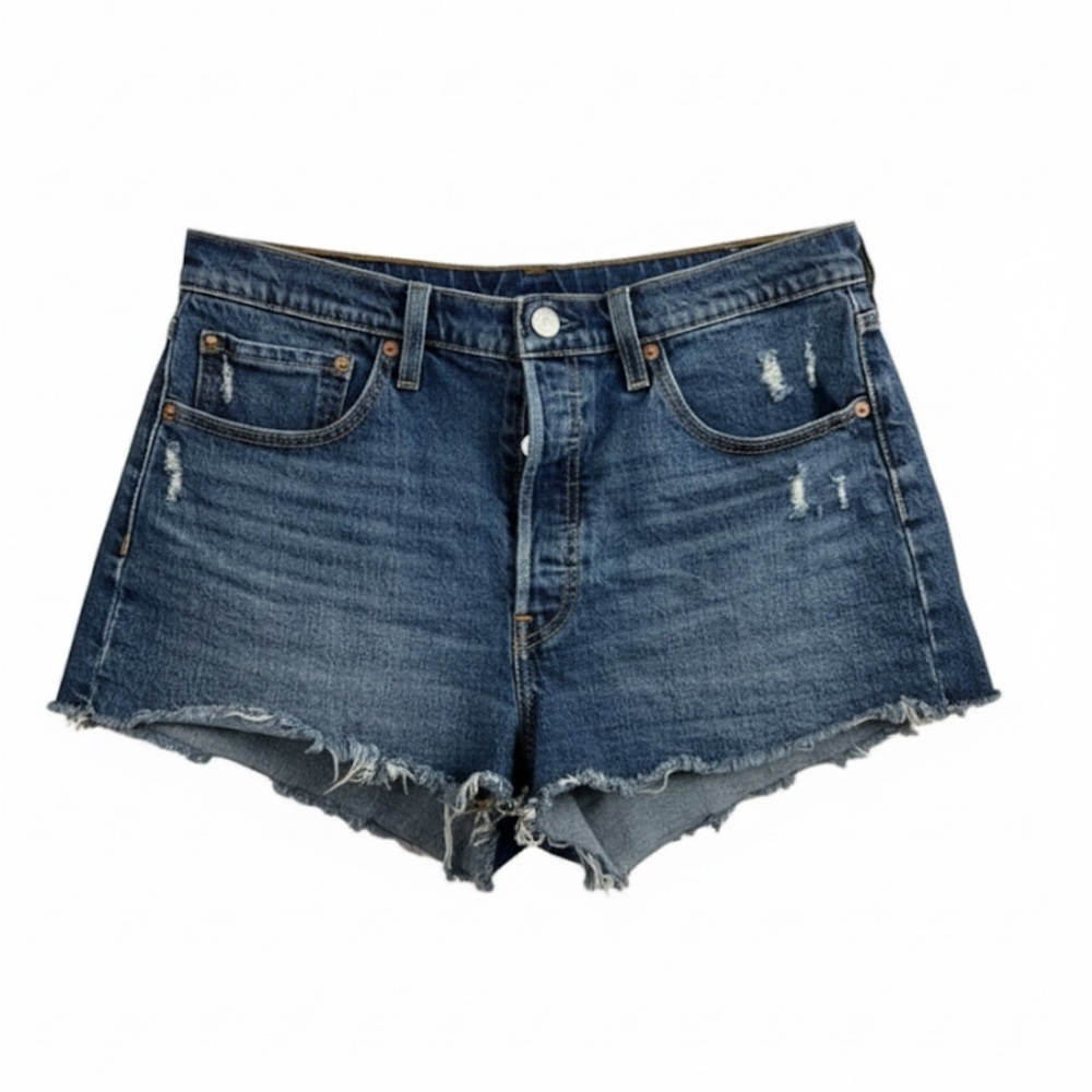Levi's 501 Original Fit High Rise Button Fly Distressed Cutoff Shorts